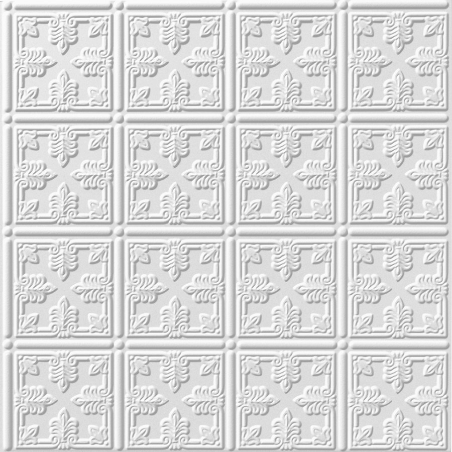 MirroFlex Ceiling Tiles Fleur Matte White