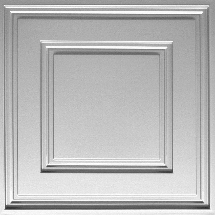 MirroFlex Ceiling Tiles Raised Panel Coffer Matte White