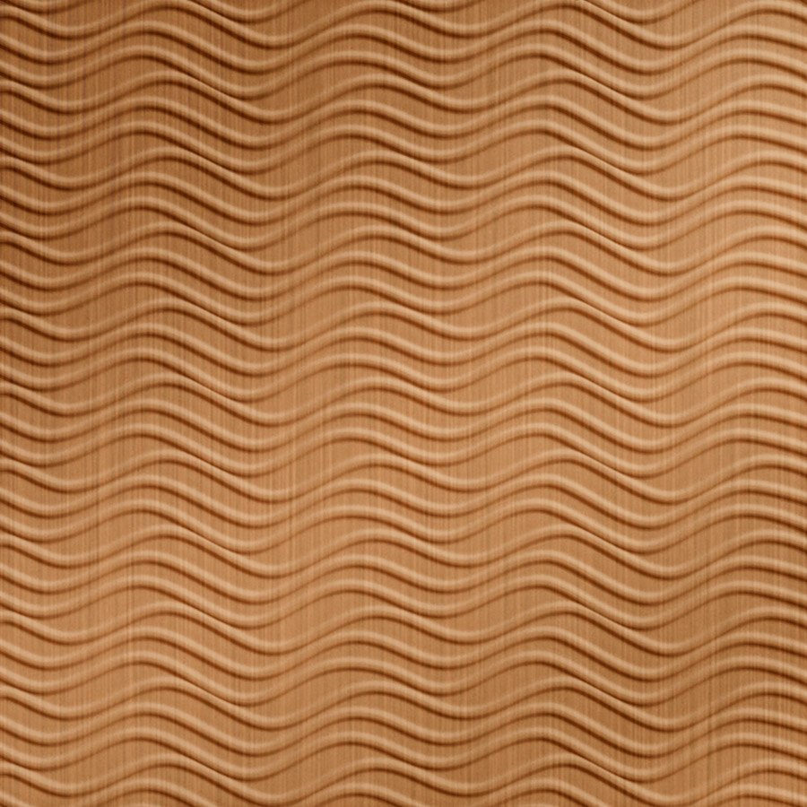 MirroFlex Ceiling Tiles Wavation Brushed Copper