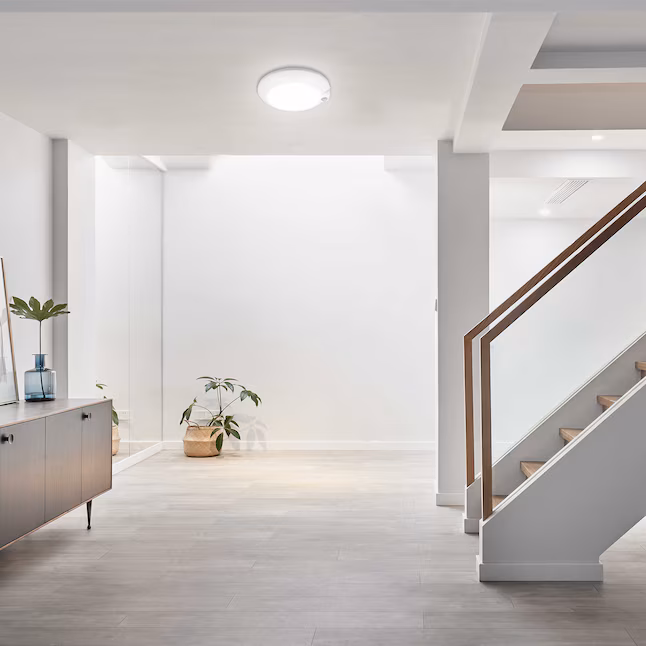 Ceiling Light 1 -Light 5.8-in White Integrated LED Flush Mount Light with Motion Sensor