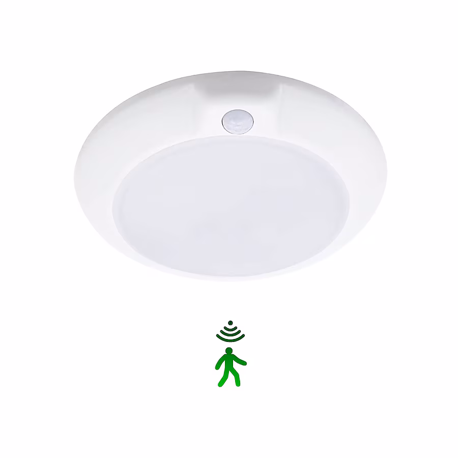 Ceiling Light 1 -Light 5.8-in White Integrated LED Flush Mount Light with Motion Sensor