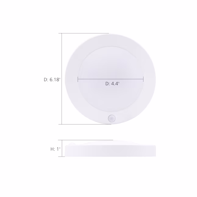 Ceiling Light 1 -Light 6.18-in White Integrated LED Flush Mount Light with Motion Sensor