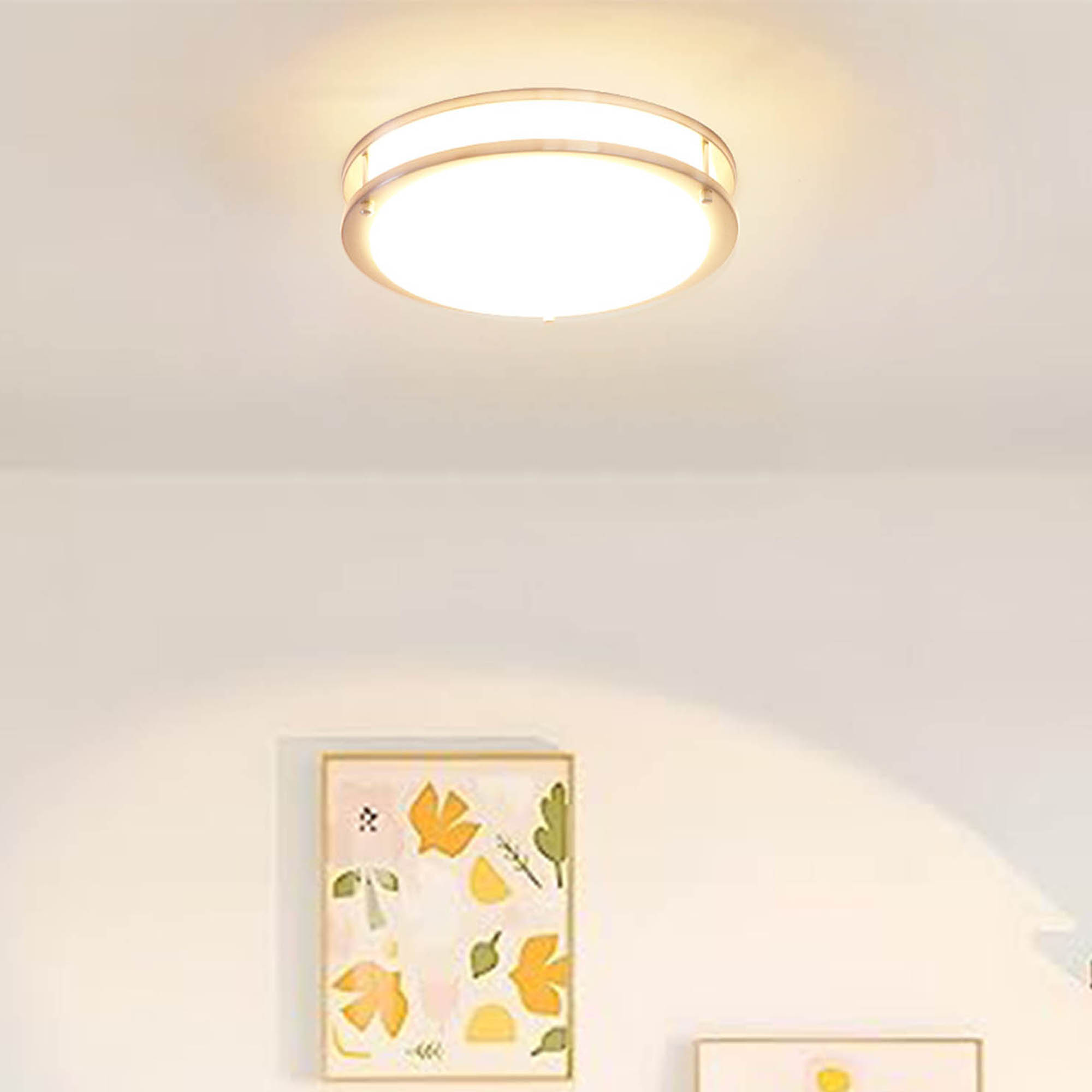 Flush Mount Light 1 -Light 10-in Brushed Nickel Integrated LED Flush Mount Light