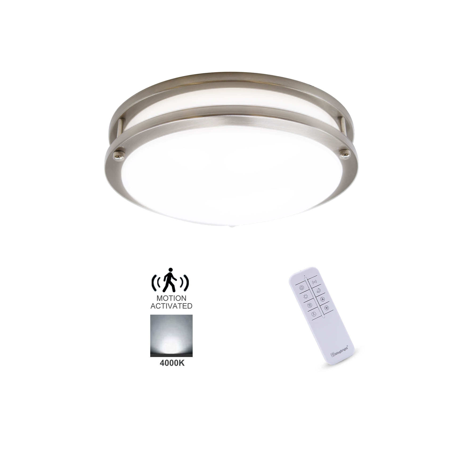 Flush Mount Light 1 -Light 10-in Brushed Nickel Integrated LED Flush Mount Light