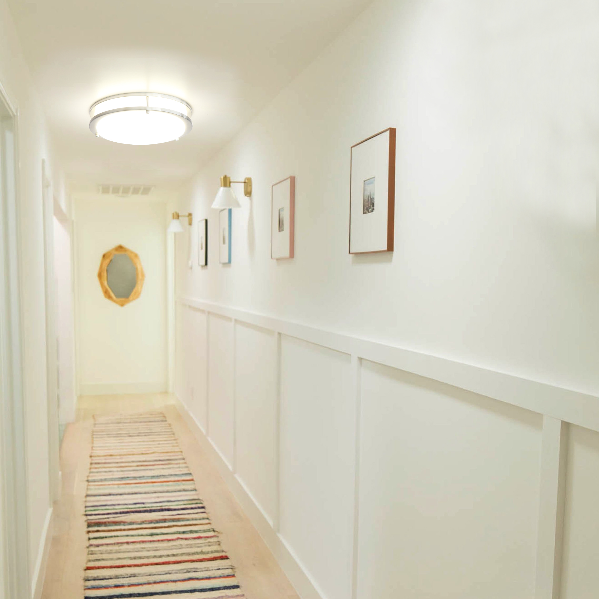 Flush Mount Light 1 -Light 10-in Brushed Nickel Integrated LED Flush Mount Light