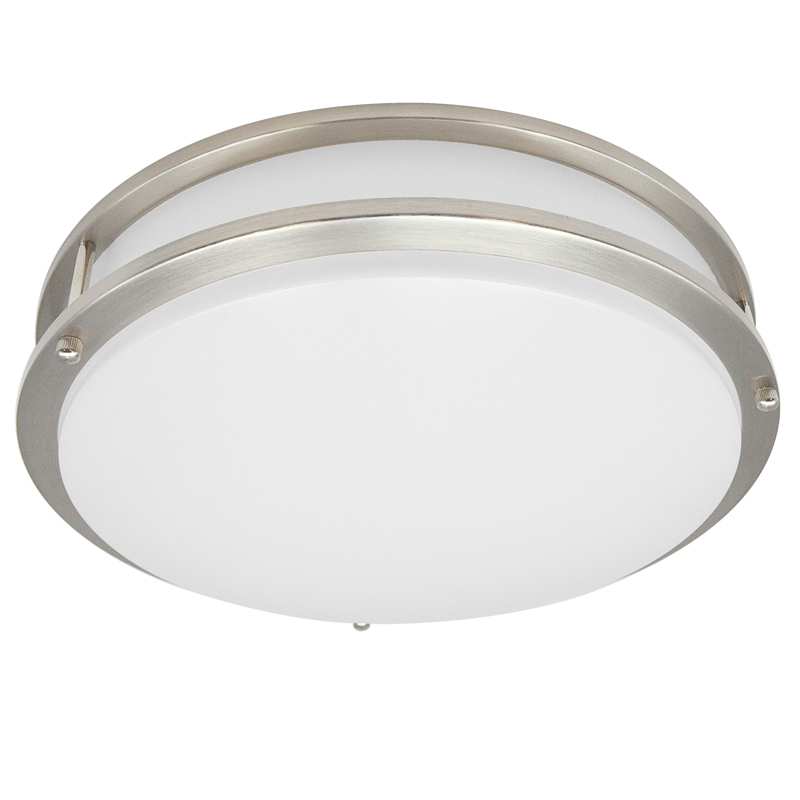 Flush Mount Light 1 -Light 10-in Brushed Nickel Integrated LED Flush Mount Light