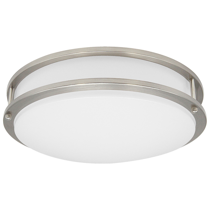 Flush Mount Light 1 -Light 10-in Brushed Nickel Integrated LED Flush Mount Light