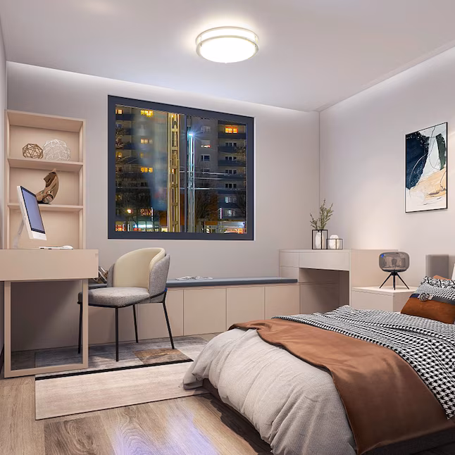 Flush Mount Light 1 -Light 10-in Brushed Nickel Integrated LED Flush Mount Light