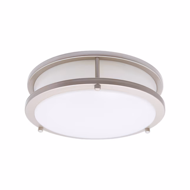 Flush Mount Light 1 -Light 12-in Brushed Nickel Integrated LED Flush Mount Light with Motion Sensor