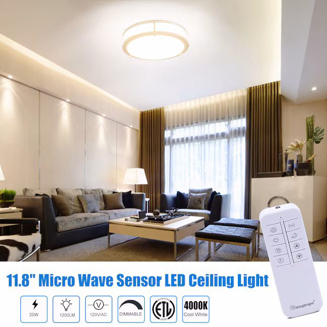 Flush Mount Light 1 -Light 10-in Brushed Nickel Integrated LED Flush Mount Light