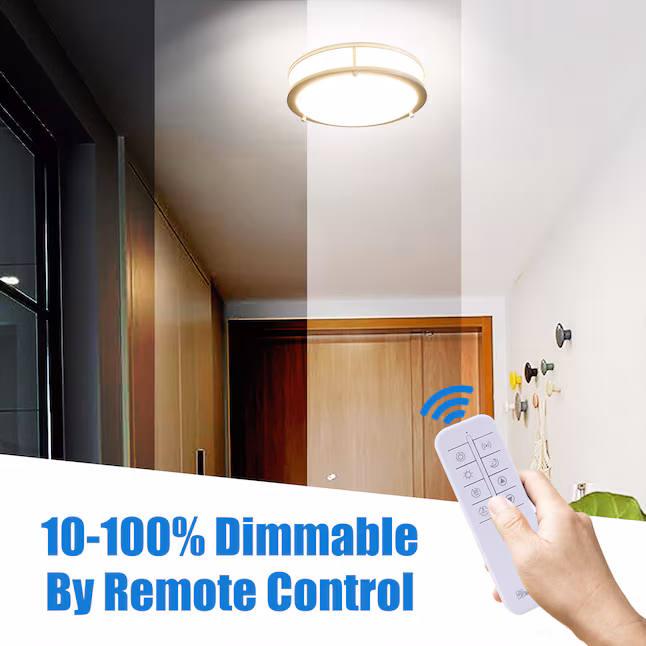 Flush Mount Light 1 -Light 10-in Brushed Nickel Integrated LED Flush Mount Light