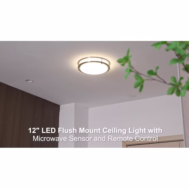 Flush Mount Light 1 -Light 10-in Brushed Nickel Integrated LED Flush Mount Light