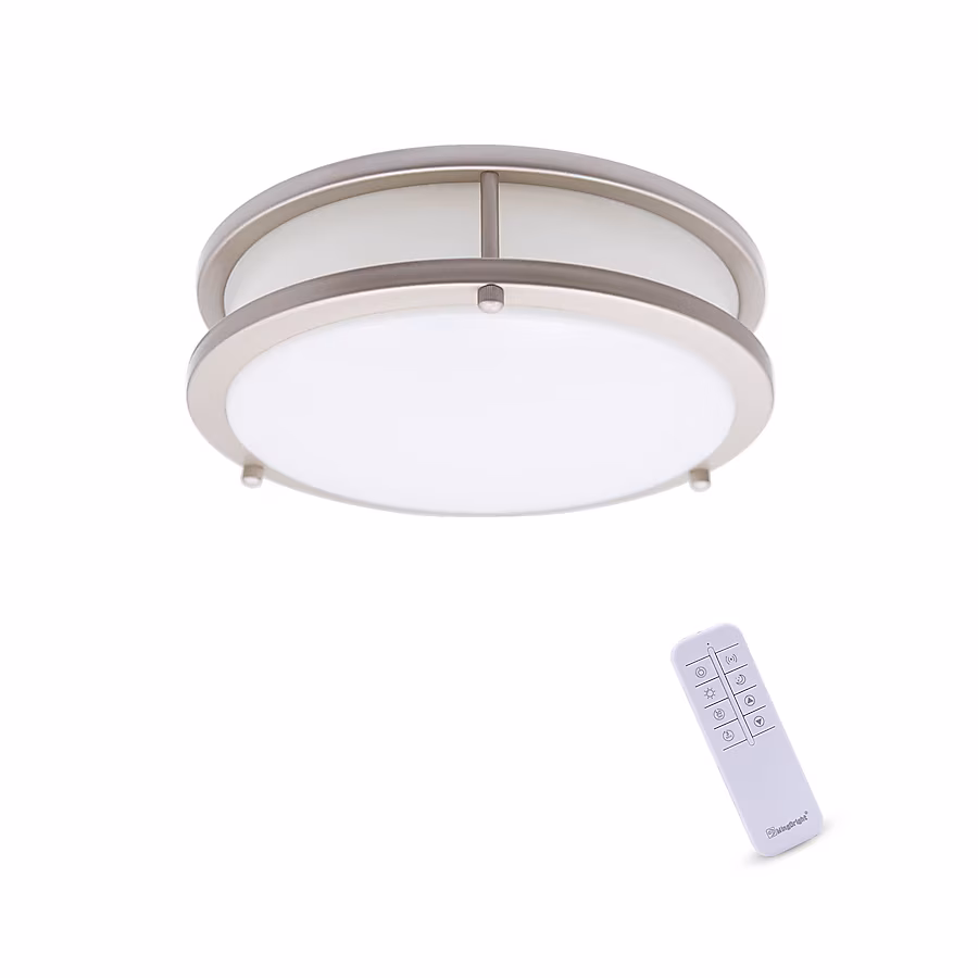 Flush Mount Light 1 -Light 10-in Brushed Nickel Integrated LED Flush Mount Light