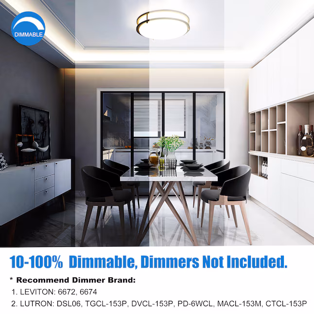 Ceiling Lamps 1 -Light 14-in Brushed Nickel Integrated LED Flush Mount Light