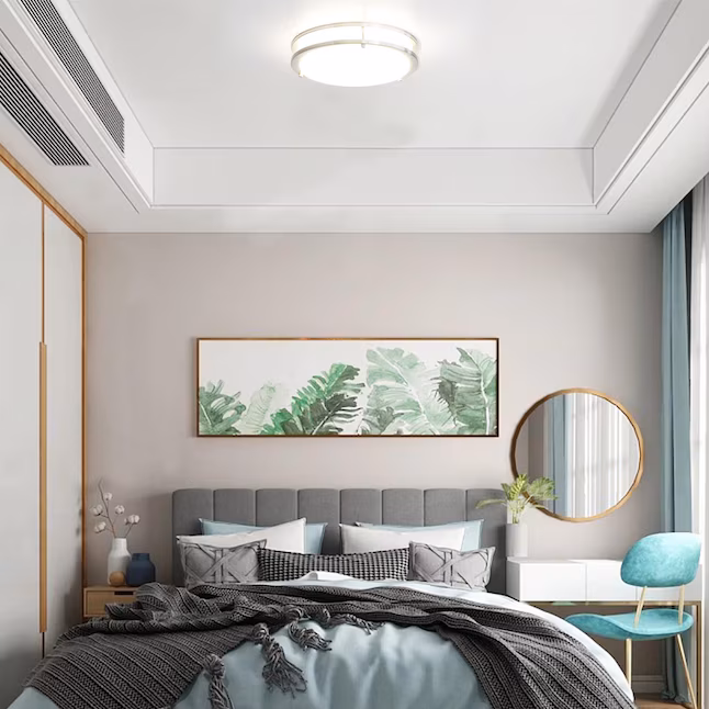 Ceiling Lamps 1 -Light 14-in Brushed Nickel Integrated LED Flush Mount Light