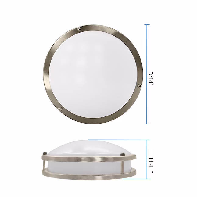 Ceiling Lamps 1 -Light 14-in Brushed Nickel Integrated LED Flush Mount Light