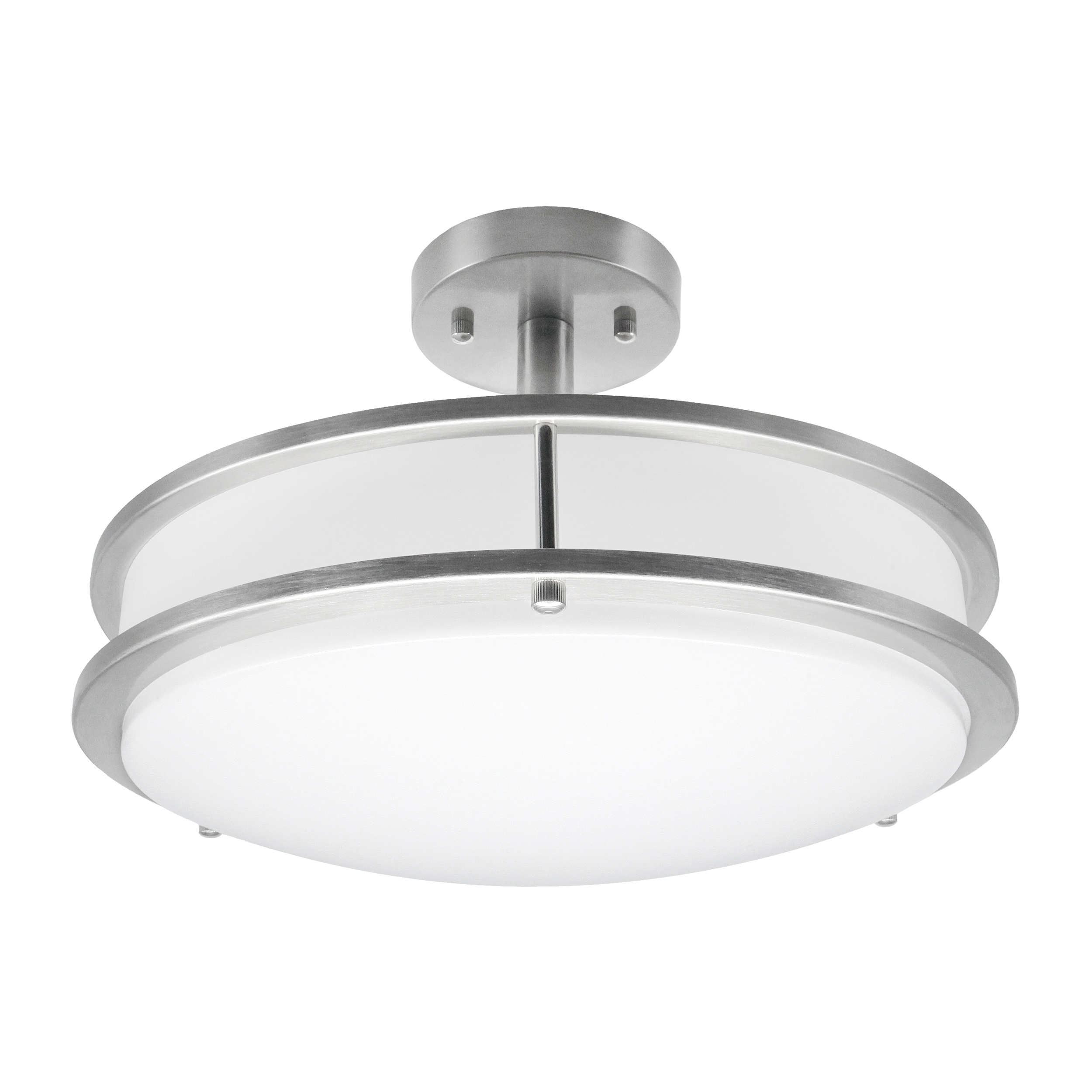 Semi Flush Mount 1 -Light 16-in Brushed Nickel Integrated LED Semi Flush Mount Light