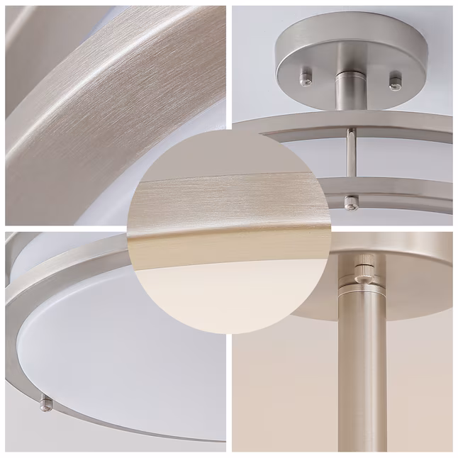 Flush Mount Ceiling Light 1 -Light 14-in Brushed Nickel Integrated LED Semi Flush Mount Light
