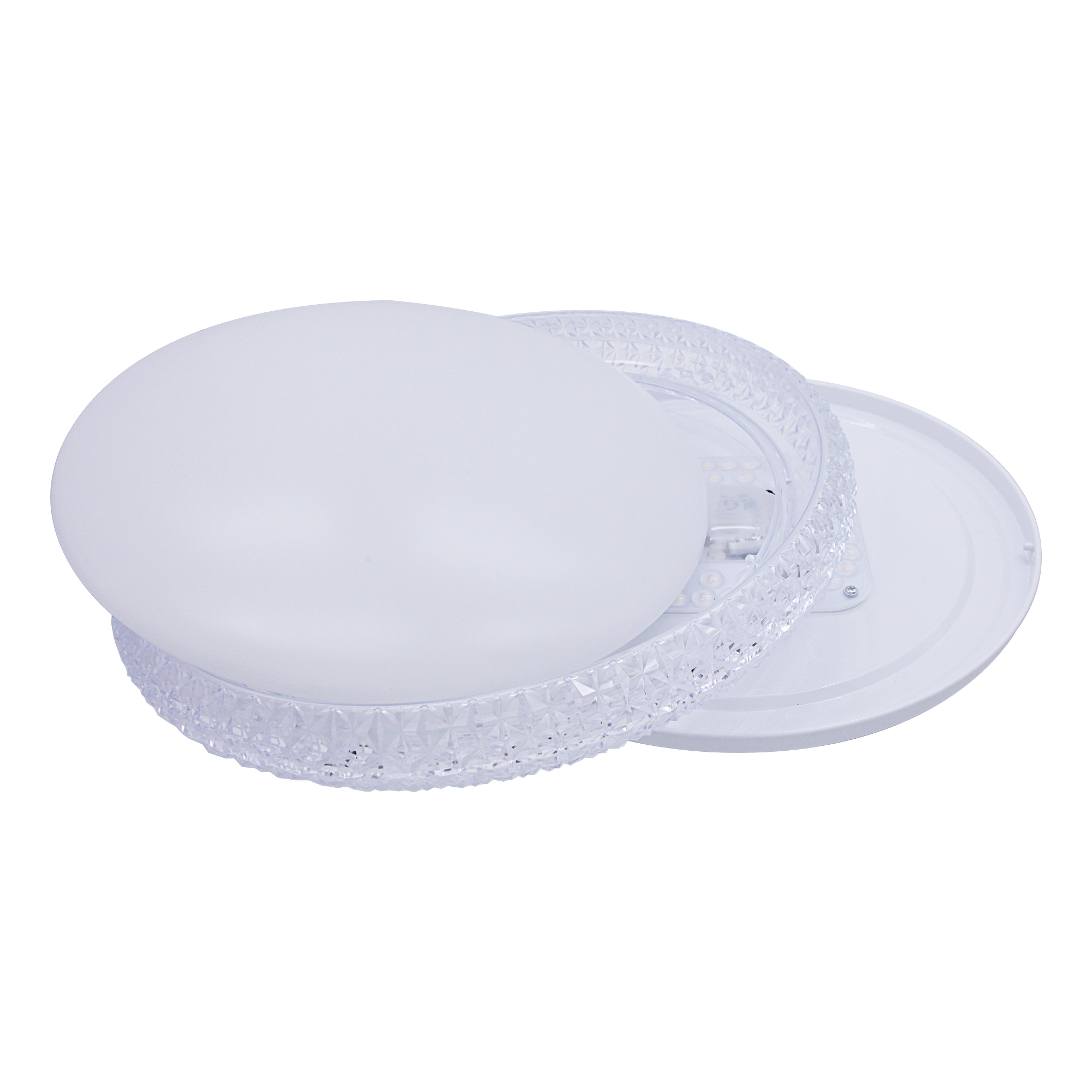 LED Flush Mount 1 -Light 16-in White Integrated LED Flush Mount Light