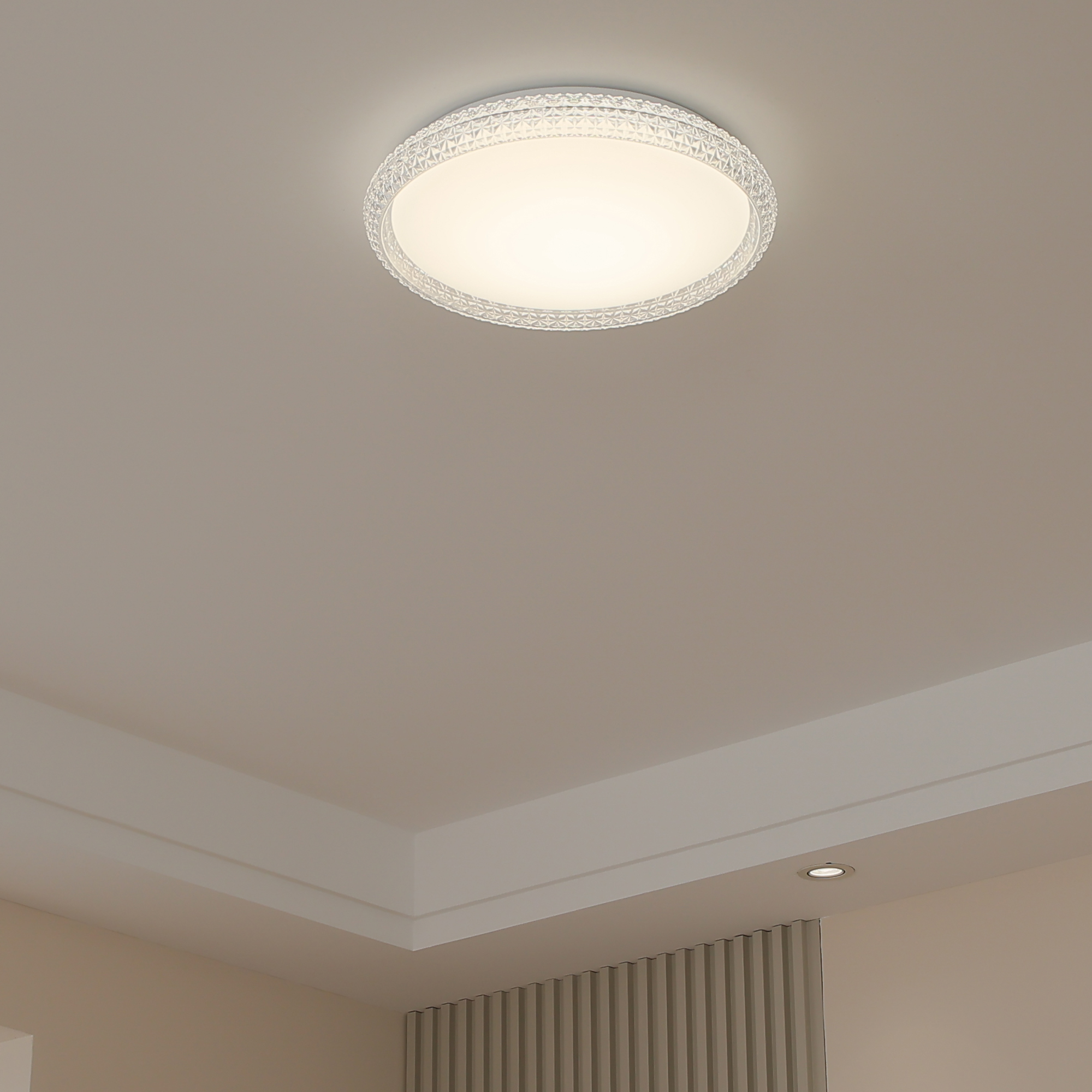 LED Flush Mount 1 -Light 16-in White Integrated LED Flush Mount Light
