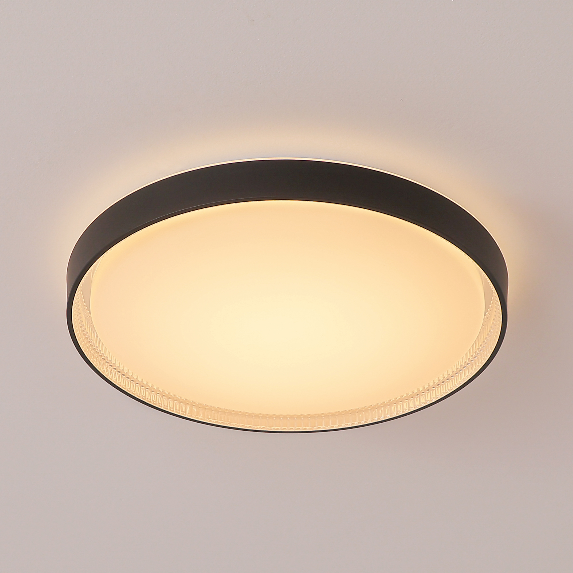 Flush Mount Light 1 -Light 15.6-in Matte Black Integrated LED Flush Mount Light