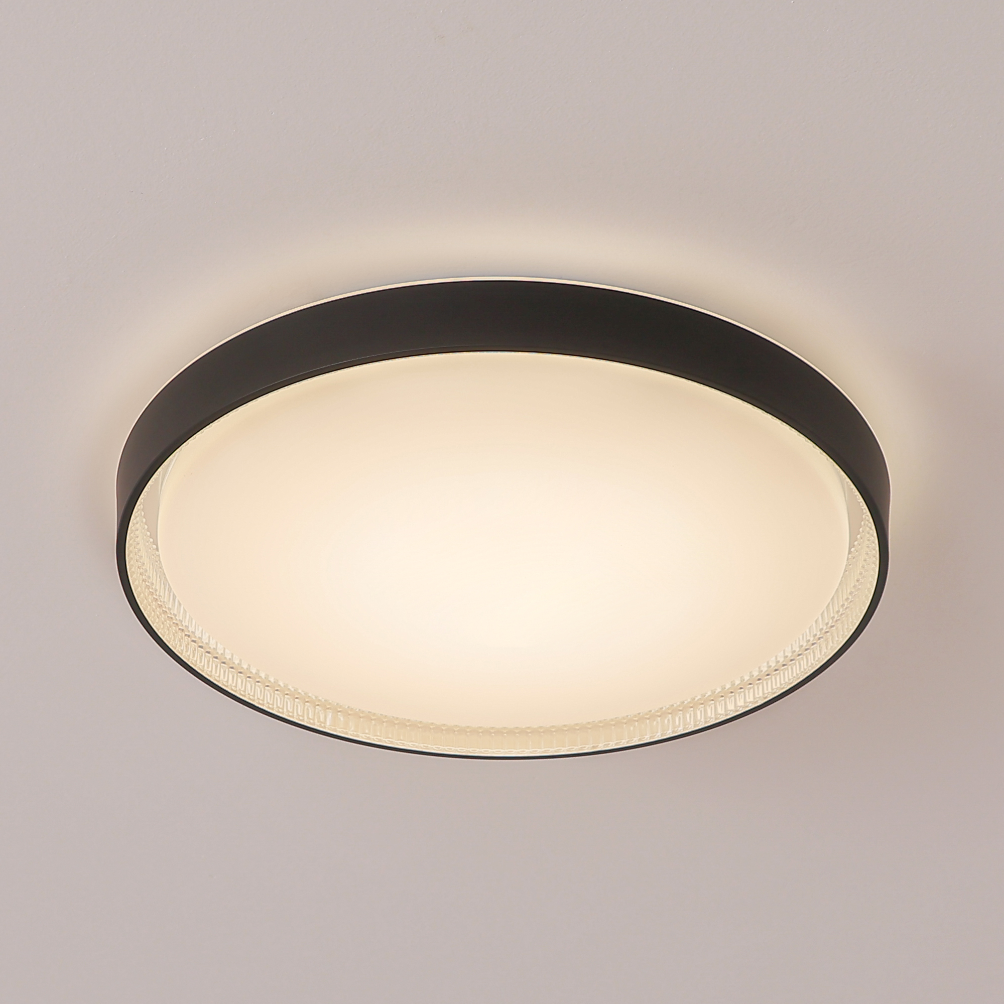 Flush Mount Light 1 -Light 15.6-in Matte Black Integrated LED Flush Mount Light