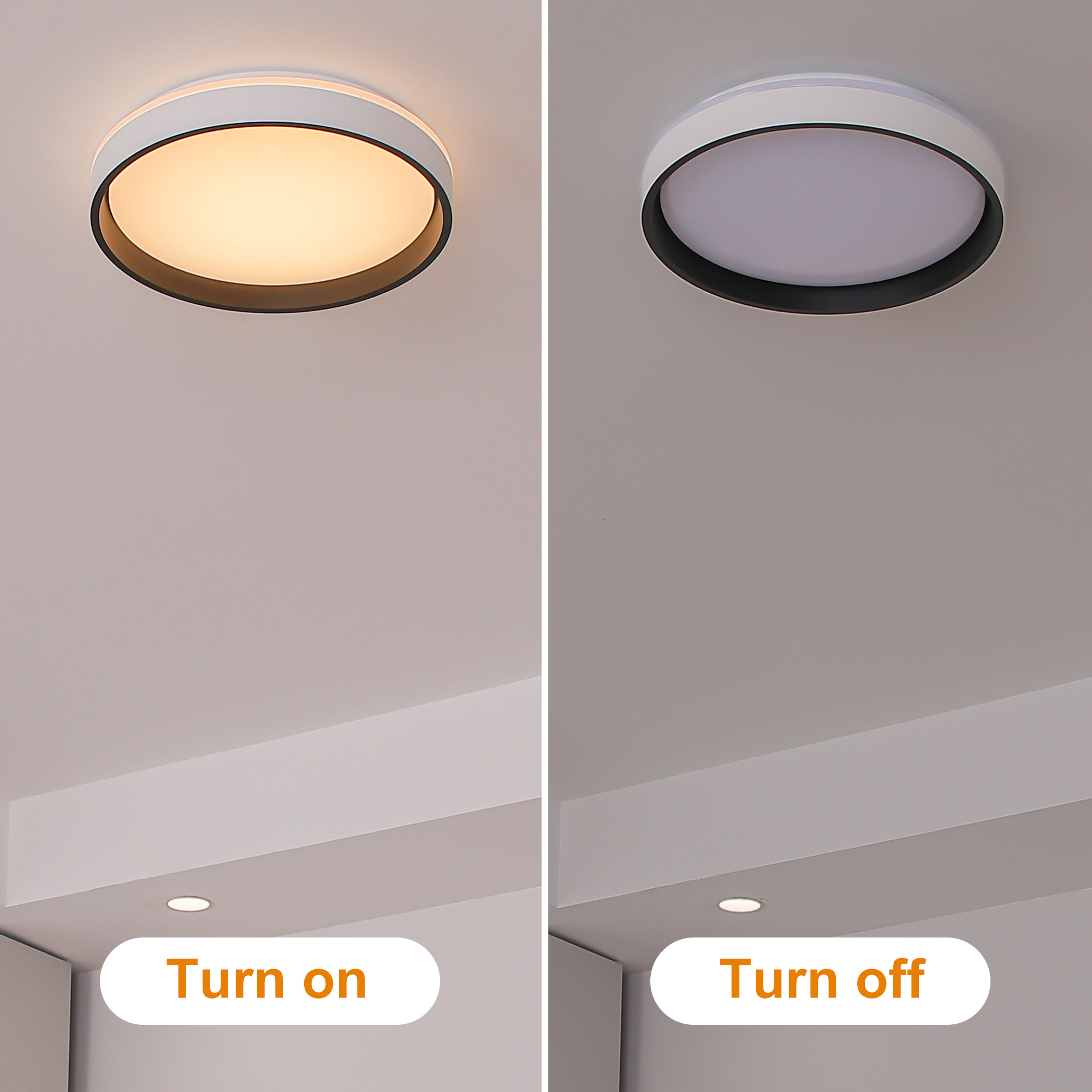 LED Flush Mount 1 -Light 15-in White Integrated LED Flush Mount Light