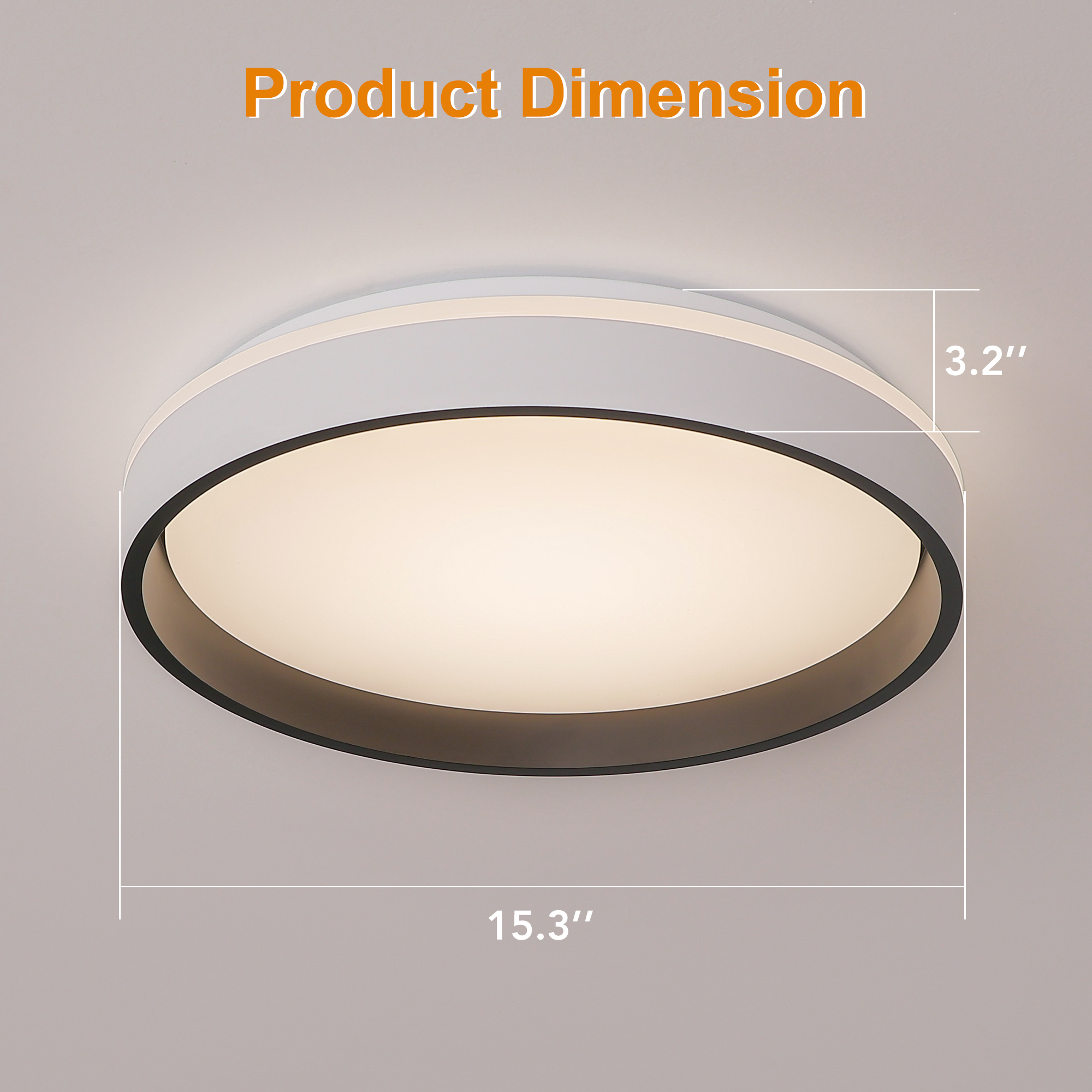 LED Flush Mount 1 -Light 15-in White Integrated LED Flush Mount Light
