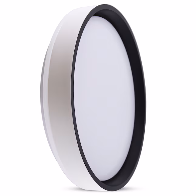 LED Flush Mount 1 -Light 15-in White Integrated LED Flush Mount Light