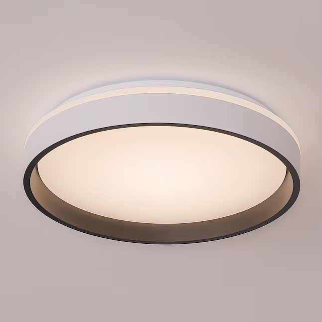 LED Flush Mount 1 -Light 15-in White Integrated LED Flush Mount Light