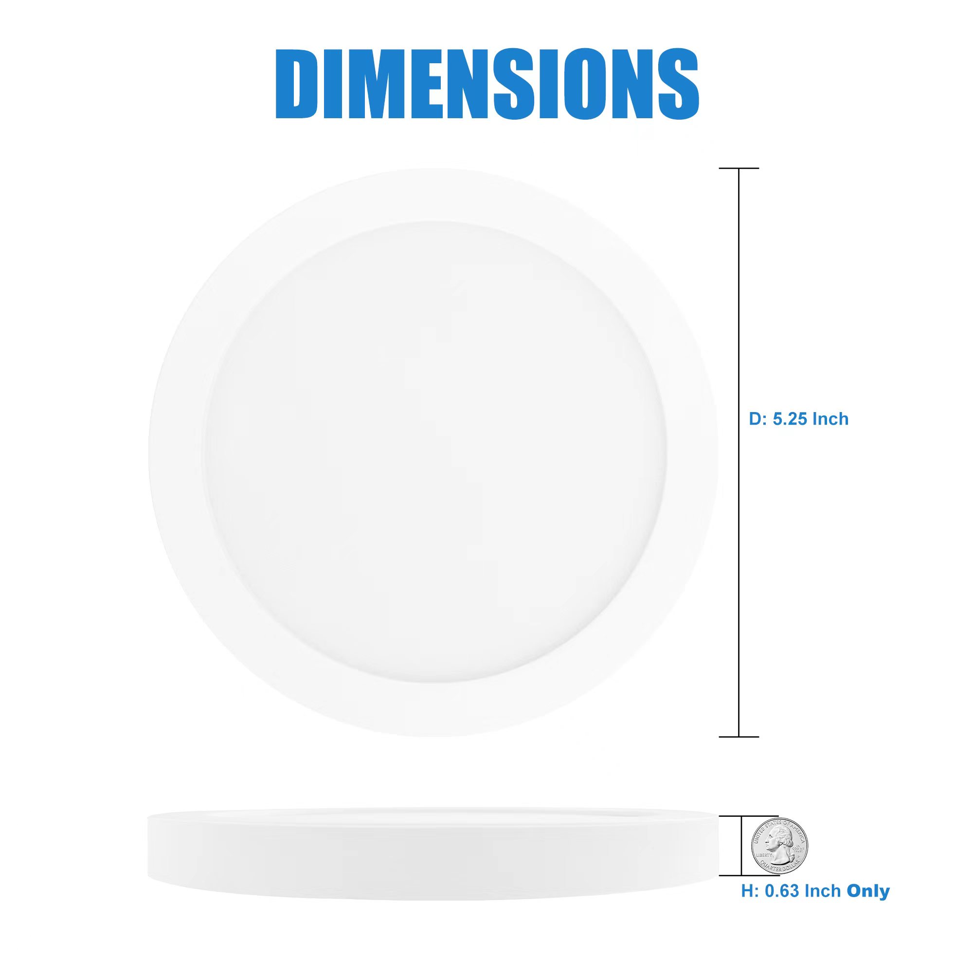 Flush Mount Light 1 -Light 5.25-in White Integrated LED Flush Mount Light