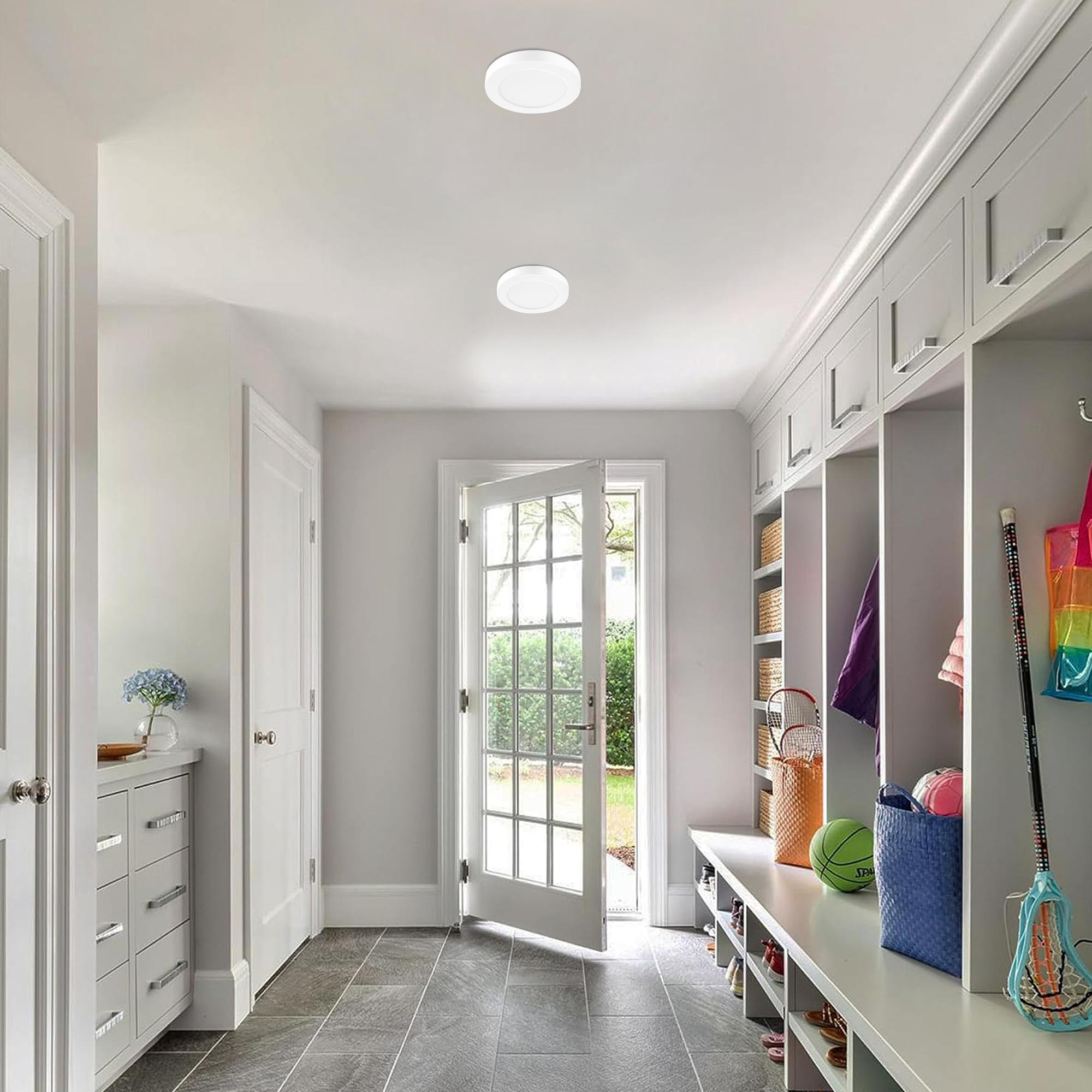 Flush Mount Light 1 -Light 5.25-in White Integrated LED Flush Mount Light