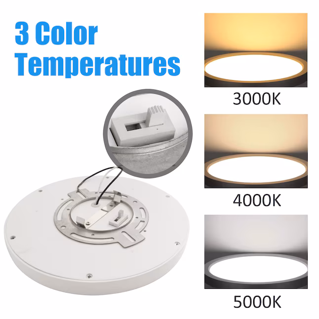 Flush Mount Light 1 -Light 5.25-in White Integrated LED Flush Mount Light