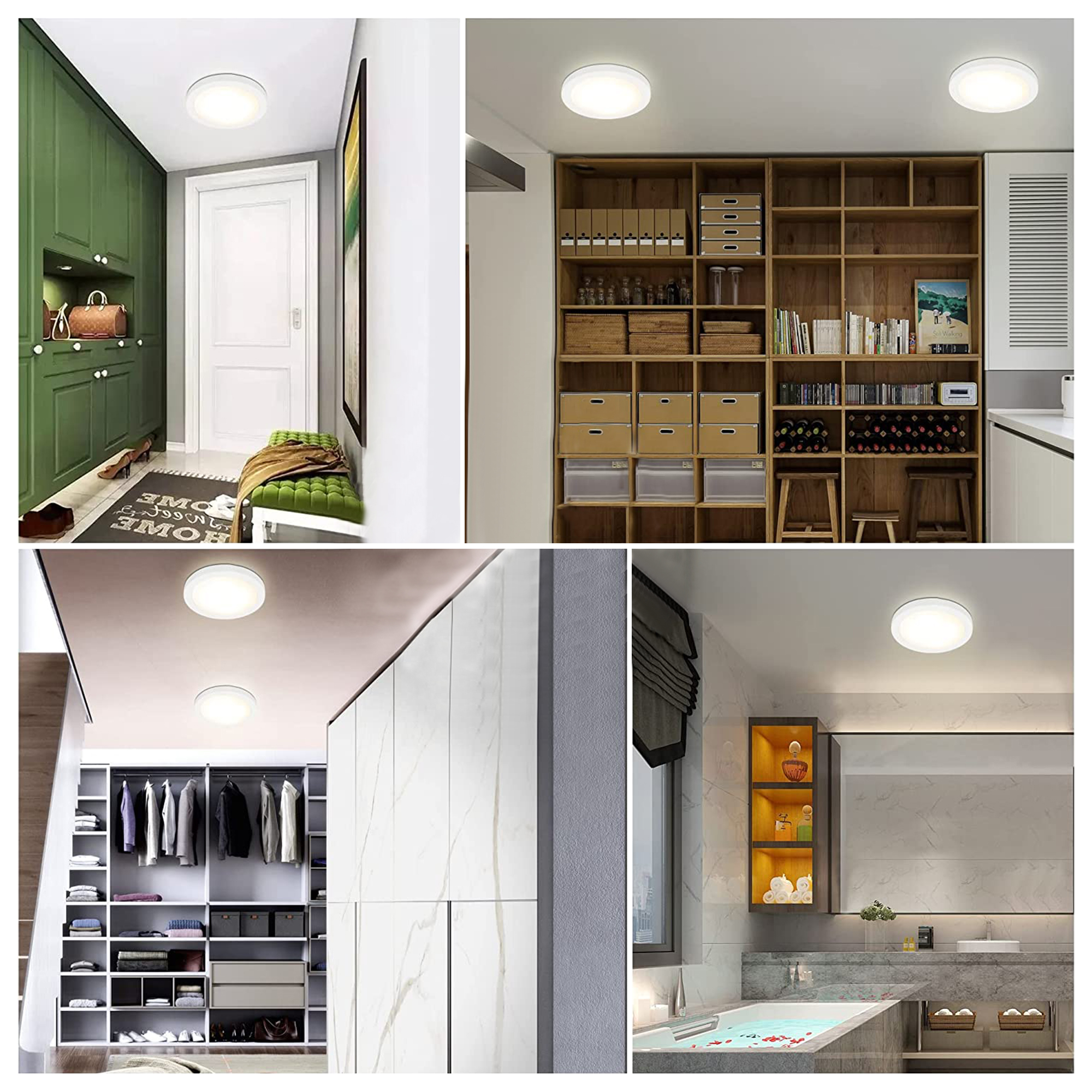 Flush Mount Light 1 -Light 7.5-in White Integrated LED Flush Mount Light