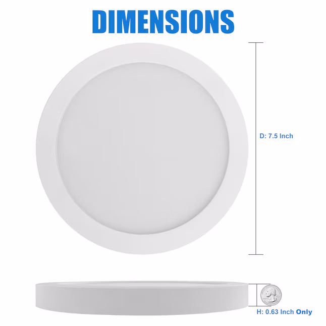 Flush Mount Light 1 -Light 7.5-in White Integrated LED Flush Mount Light