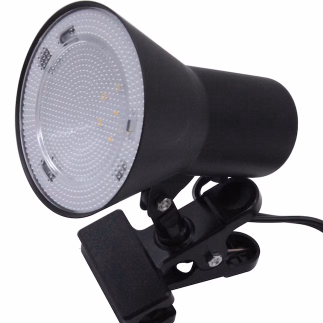 5-in Adjustable Black Clip Desk Lamp with Metal Shade