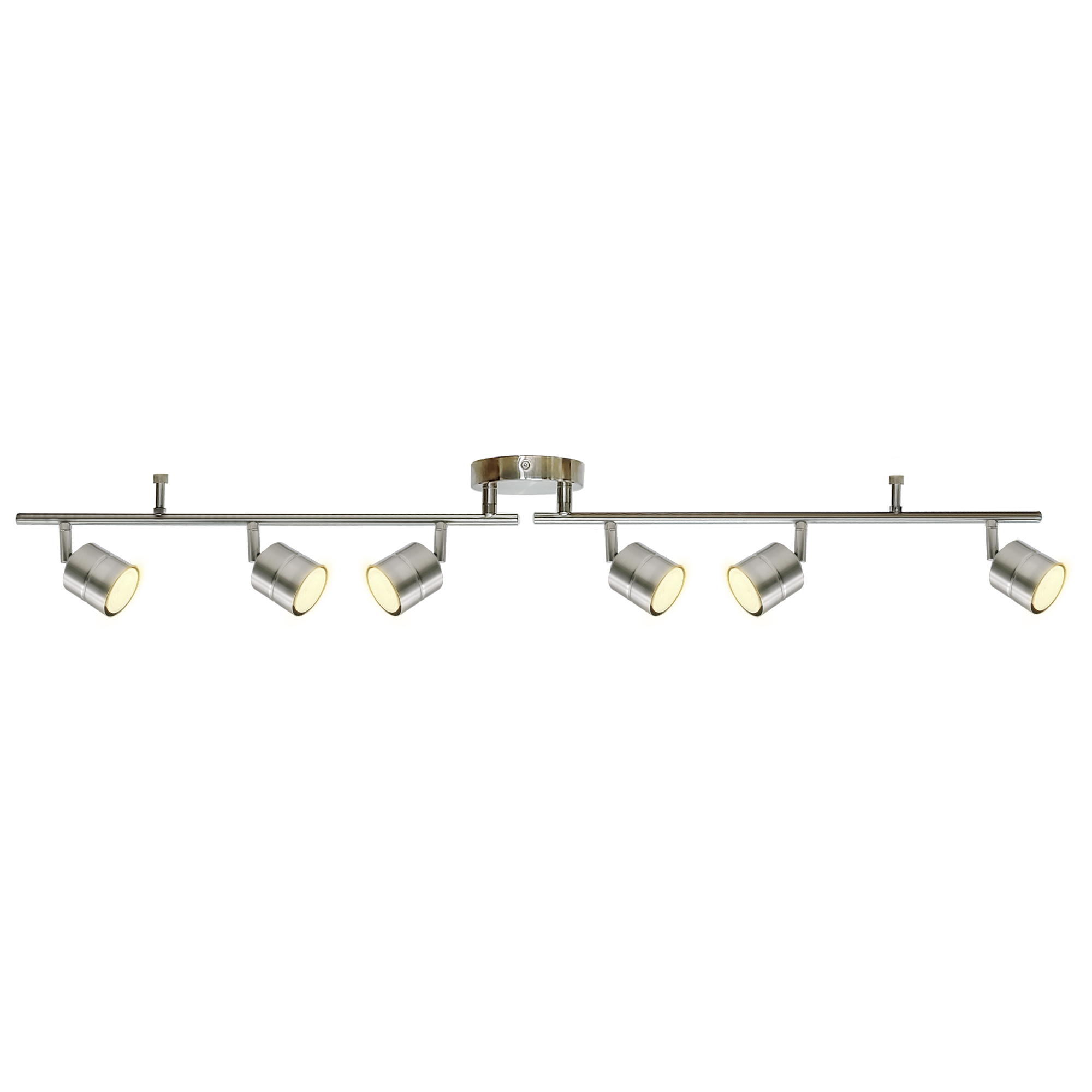 CRRF6400L30SN - 44.5-in 6 -Light Brushed nickel dimmable GU10 pin base Modern/contemporary Flexible Track Lighting Kit with Round Brushed Nickel Pivoting Heads