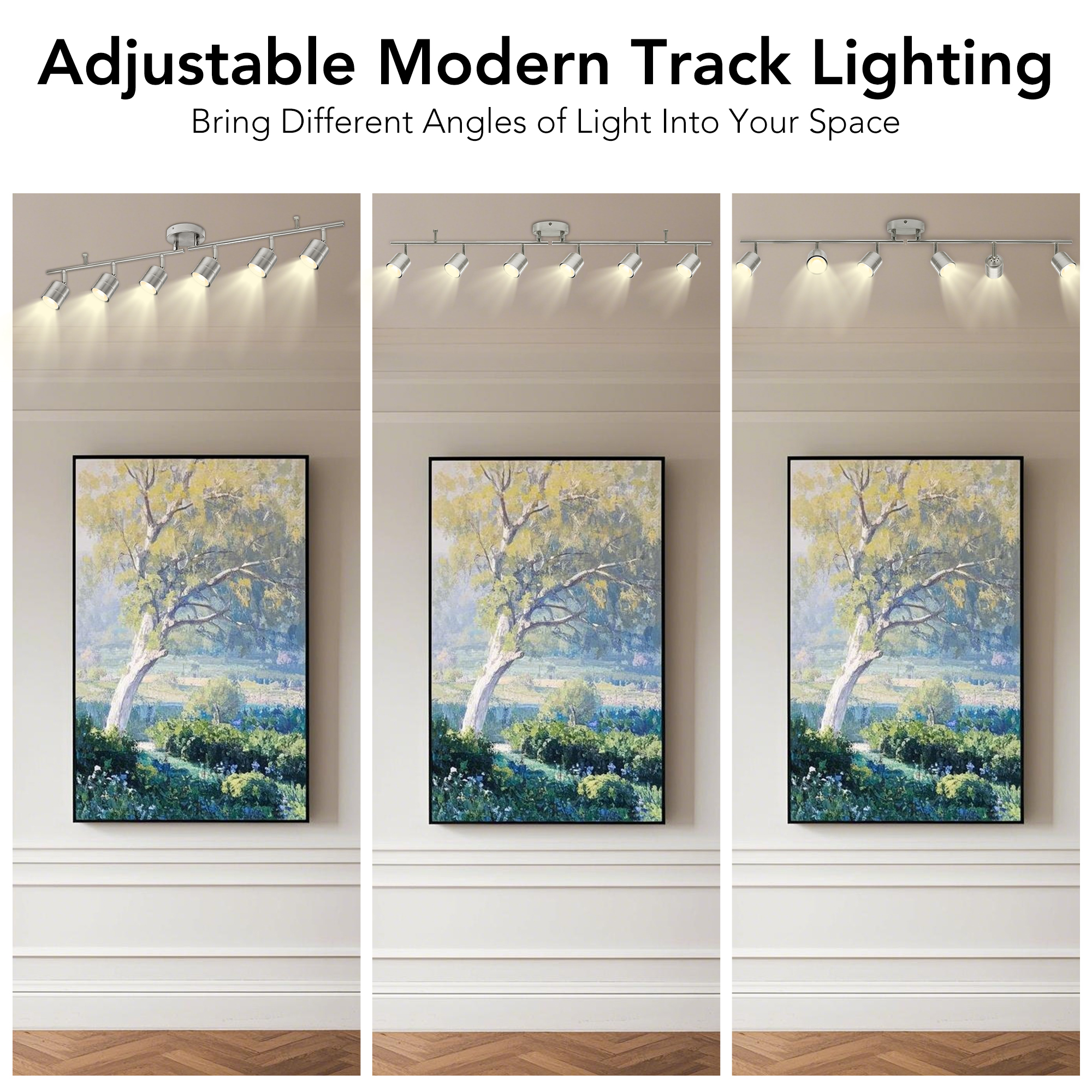 CRRF6400L30SN - 44.5-in 6 -Light Brushed nickel dimmable GU10 pin base Modern/contemporary Flexible Track Lighting Kit with Round Brushed Nickel Pivoting Heads