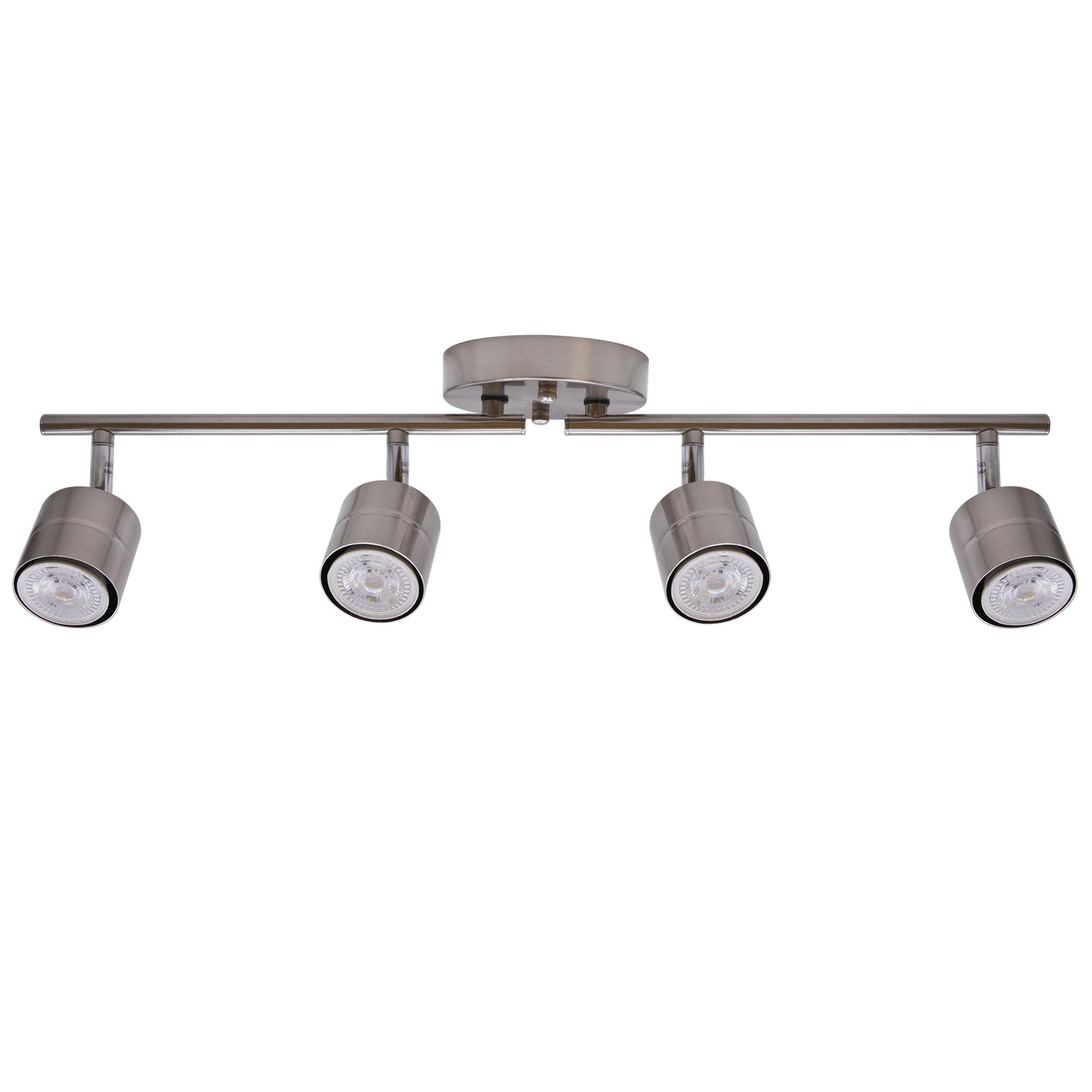 Track Lighting 26.25-in 4 -Light Brushed Nickel dimmable GU10 pin base Modern/contemporary Flexible Track Lighting Kit with Round Brushed Nickel Pivoting Heads
