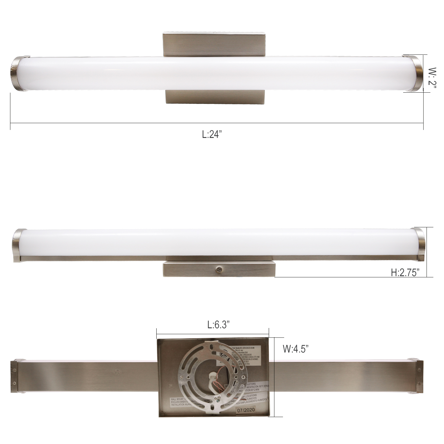 LEDVL03AC25 - Bathroom Lighting Contractor Select 24-in 1 -Light Brushed Nickel Integrated LED Modern/contemporary Vanity light bar