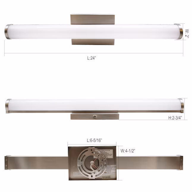 Bathroom Lighting Contractor Select 24-in 1 -Light Brushed Nickel Integrated LED Modern/contemporary Vanity light bar