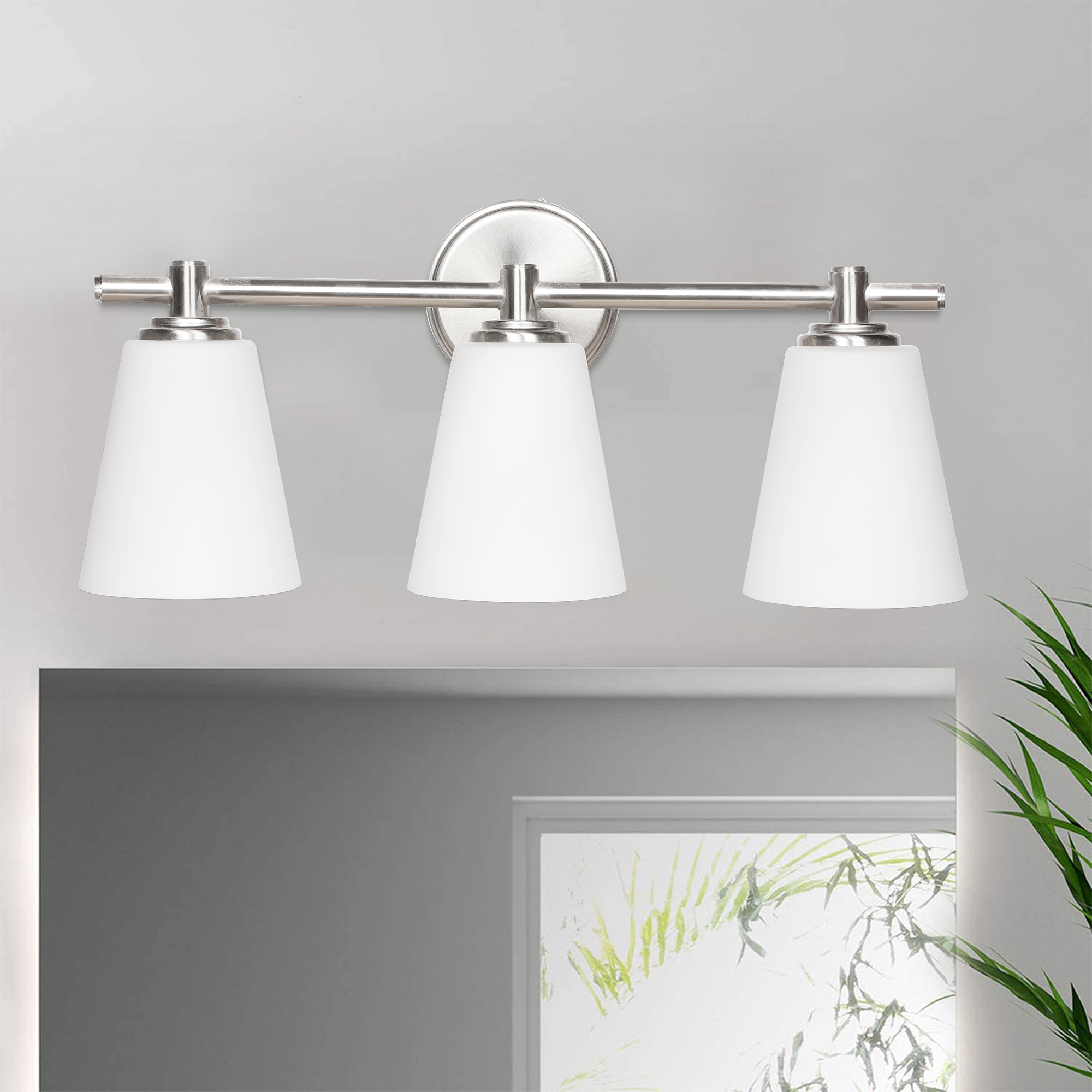 VT332000-BN - Vanity Lights For Bathroom 20.25-in 3 -Light Brushed Nickel Modern/contemporary Vanity light