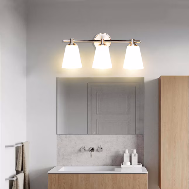 Vanity Lights For Bathroom 20.25-in 3 -Light Brushed Nickel Modern/contemporary Vanity light