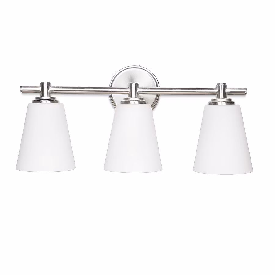 Vanity Lights For Bathroom 20.25-in 3 -Light Brushed Nickel Modern/contemporary Vanity light