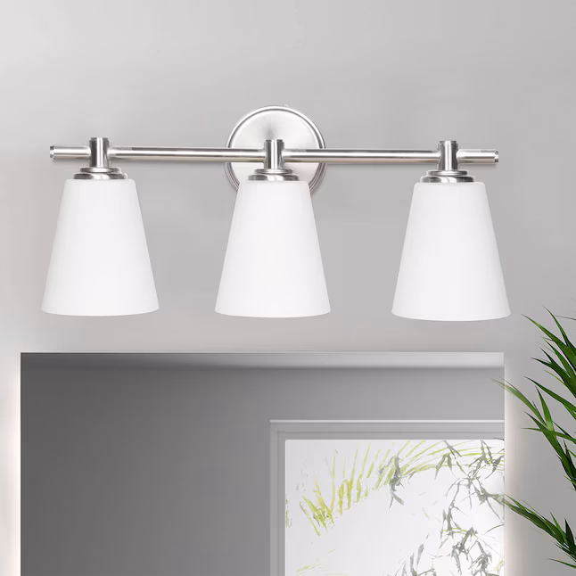 Vanity Lights For Bathroom 20.25-in 3 -Light Brushed Nickel Modern/contemporary Vanity light