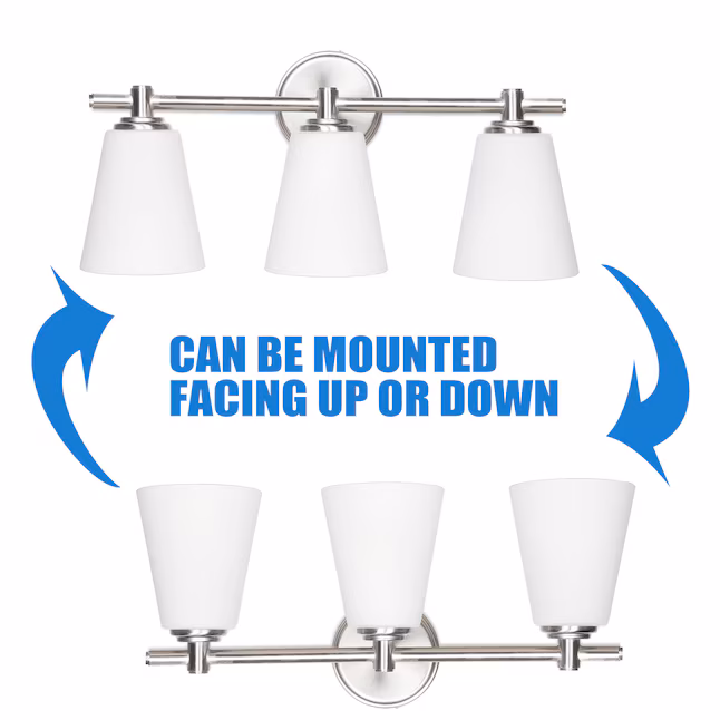 Vanity Lights For Bathroom 20.25-in 3 -Light Brushed Nickel Modern/contemporary Vanity light