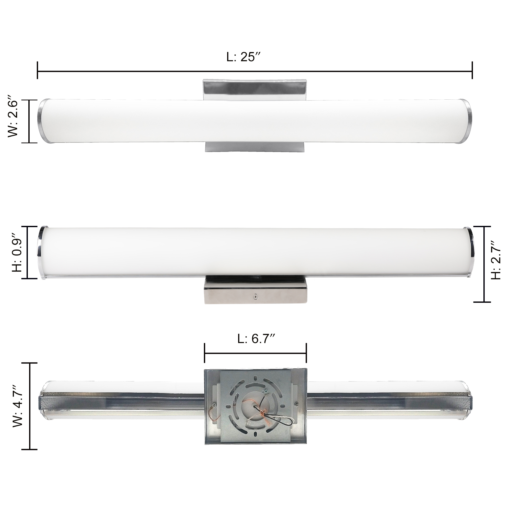 VT442424D-830CH - Vanity Light 25-in 1 -Light Polished Chrome Integrated LED Modern/contemporary Vanity light