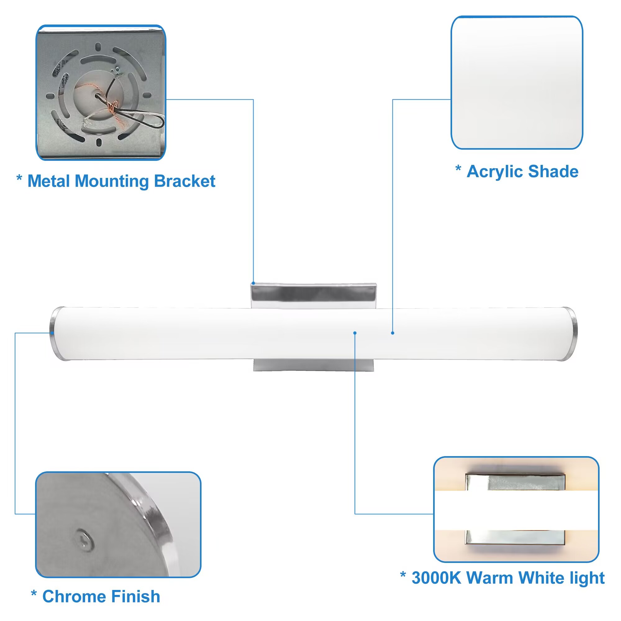 VT442424D-830CH - Vanity Light 25-in 1 -Light Polished Chrome Integrated LED Modern/contemporary Vanity light