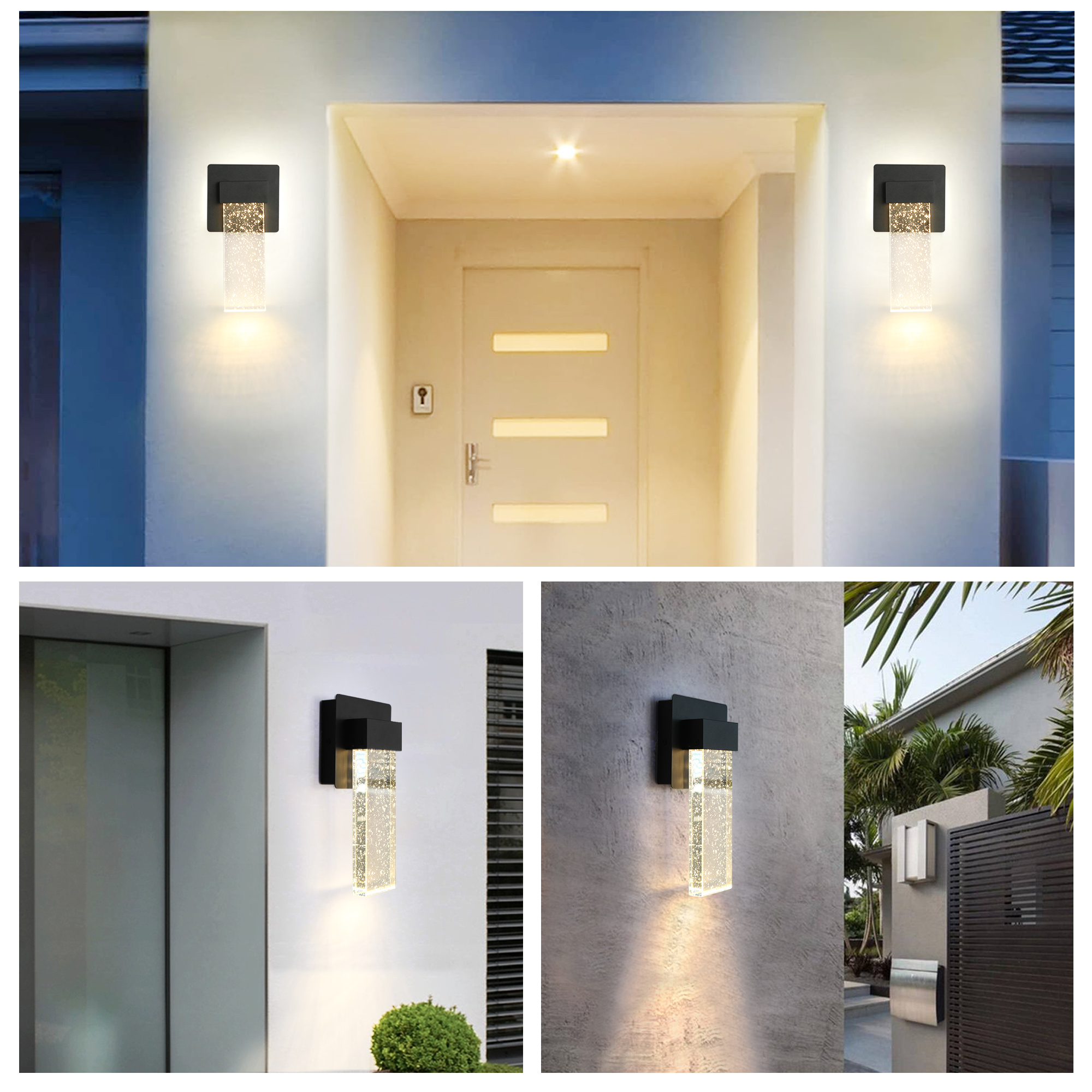 GW340301L-BK - Wall Lantern 4.7-in W 1 -Light Matte Black Integrated LED Wall Sconce