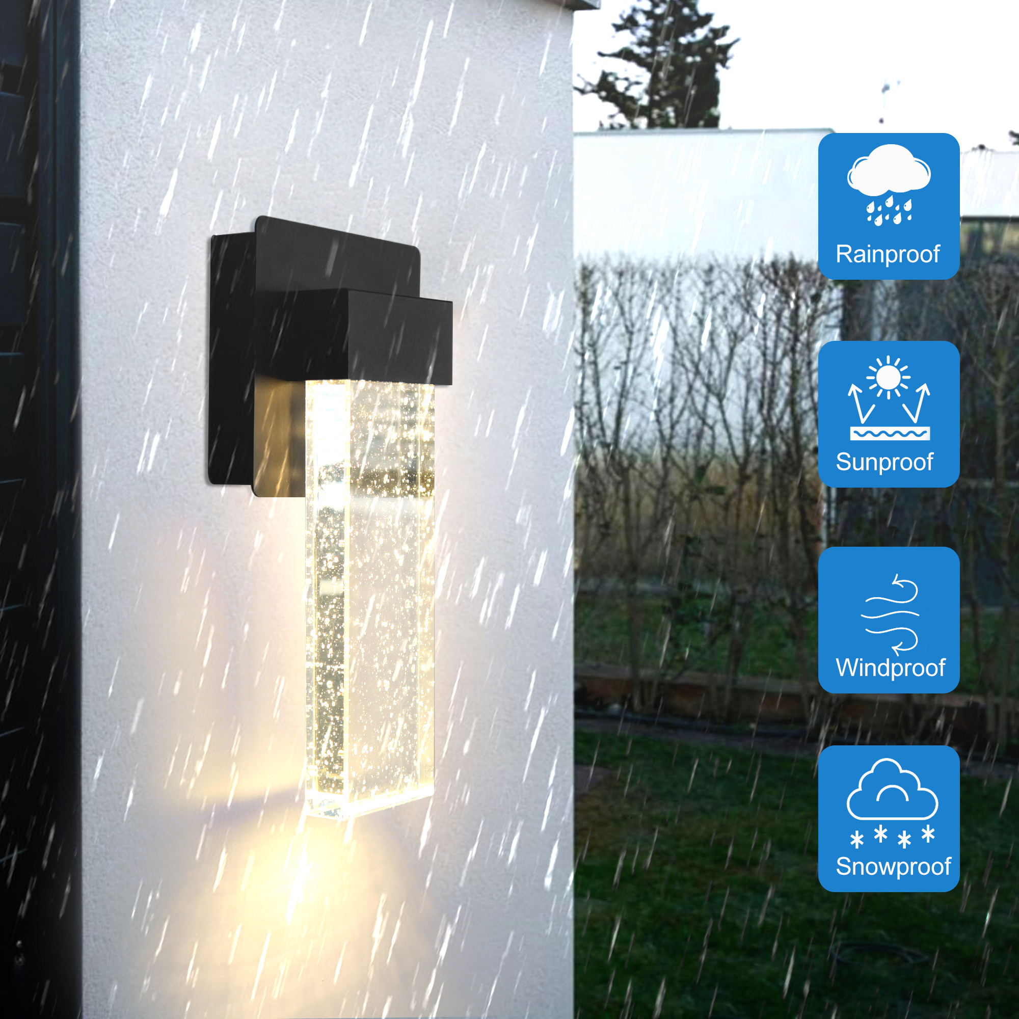 GW340301L-BK - Wall Lantern 4.7-in W 1 -Light Matte Black Integrated LED Wall Sconce